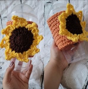 Crochet Sunflower Cup cozy